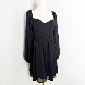 Abercrombie & Fitch Long Sleeve Sweetheart Mini Dress – Black – Size Small